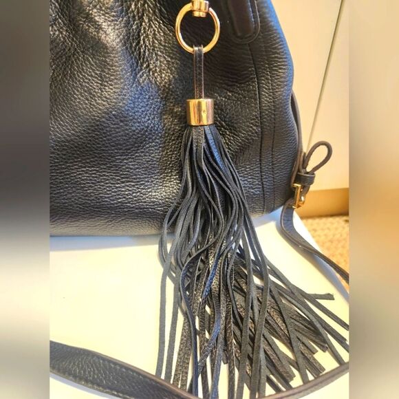 G.I.L.I. "Got It Love It" Black Pebbled Leather Satchel/Shoulder Bag $395 EUC - Picture 4 of 10